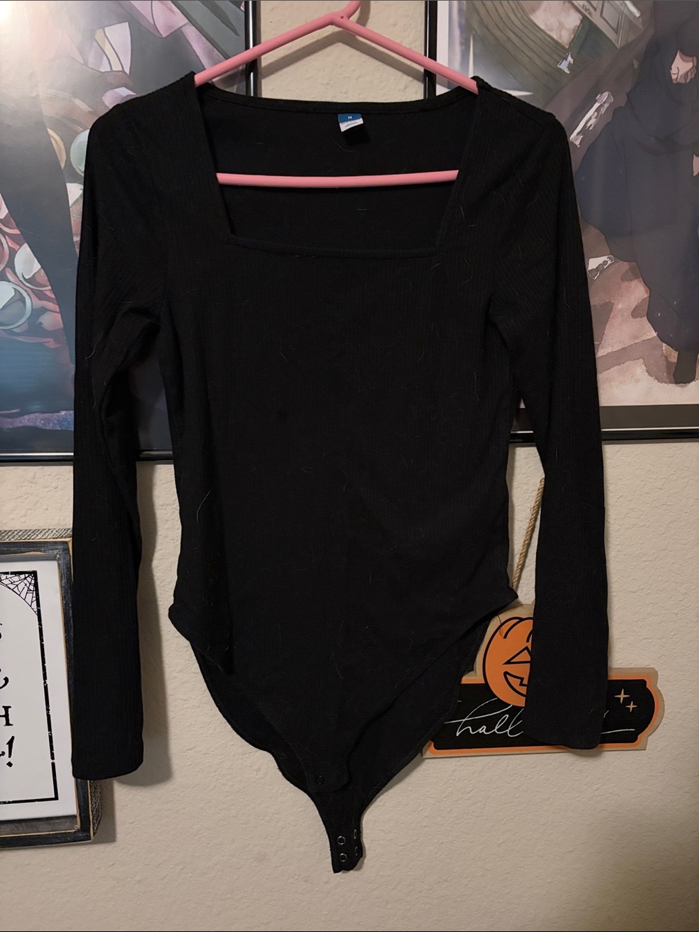 Old Navy brand black square neck bodysuit